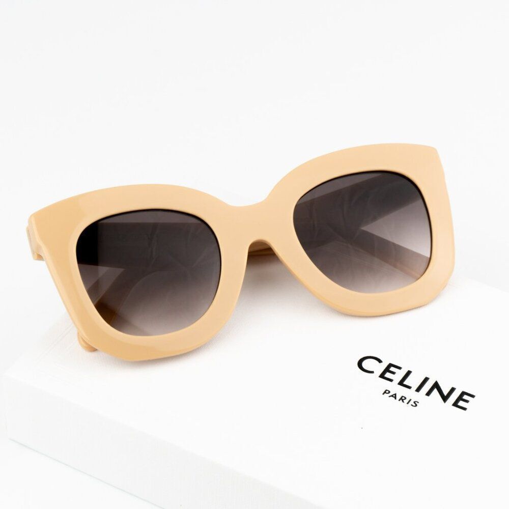 NEW Celine CL4005FN 57Z Beige Gradient Violet Geometric Women Sunglasses